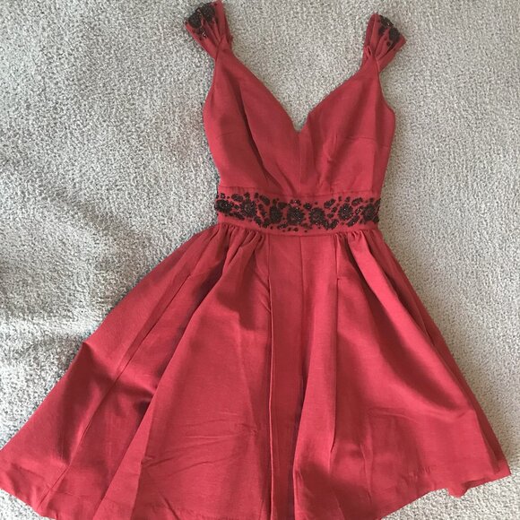 Trashy Diva by Candace Gwinn Red Ribbed Rayon Gown 50's Vintage Style NWT - Picture 1 of 7